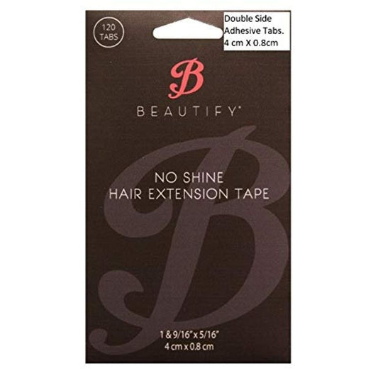 Beautify by Walker Tape No-Shine Hair Extension Tape Tabs, Hypoallergenic Double-Sided Adhesives 120-Count Bag