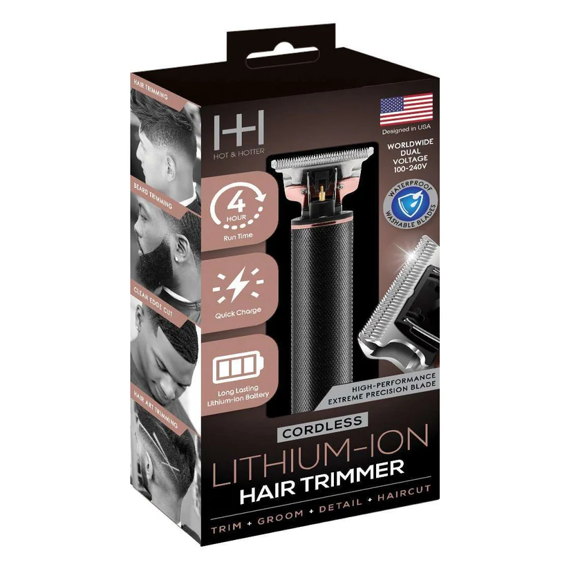 H&H Hot & Hotter Cordless Lithium-Ion Hair Trimmer Black & Rose Gold 5797