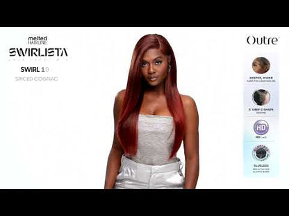 Outre Melted Hairline Swirlista Swirl 101 Glueless HD Lace Front Synthetic Wig - 26 inch Long Straight Yaki Hair