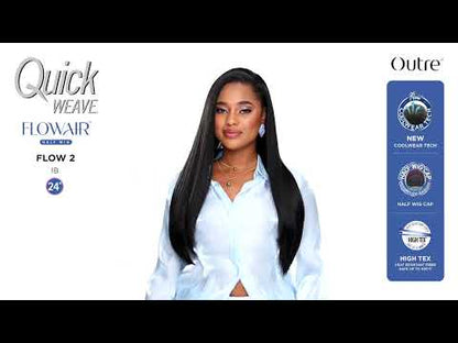 Outre Quick Weave FlowAir Half Wig - Flow 2 24" Straight Yaki CoolWear Tech