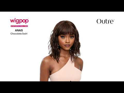 Outre Wigpop Anais Glueless Synthetic Full Wig - 14 inch Short Loose Beach Waves with Bangs