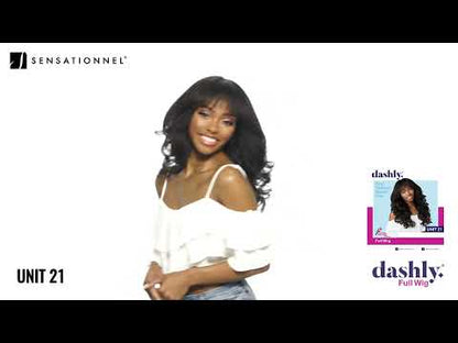 Sensationnel Dashly Lace Unit 21 Glueless HD Lace Front Synthetic Wig - 24 inch Long Loose Deep Wave with Bangs
