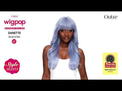 Outre Wigpop Style Selects Danette Glueless Full Wig - 22 inch Long Wavy Yaki Hair with Bangs