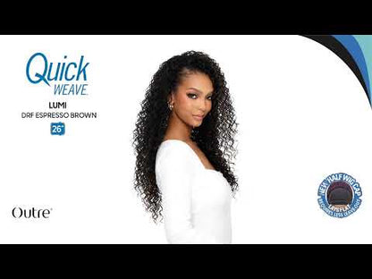 Outre Quick Weave Lumi Glueless Synthetic Half Wig - 26 inch Ultra Long Curly Bohemian Yaki Hair