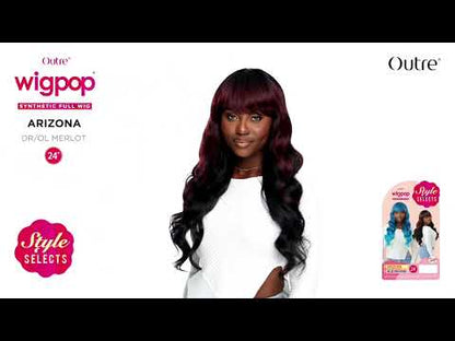 Outre Wigpop Style Selects Arizona Glueless Synthetic Full Wig - 24 inch Long Straight Hair with Bangs