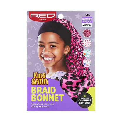 Red by Kiss Kids Satin Braid Bonnet HJ