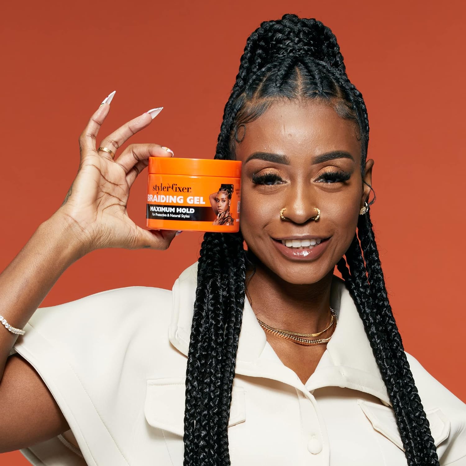 Red Styler Fixer Braiding Gel Maximum Hold 6 oz