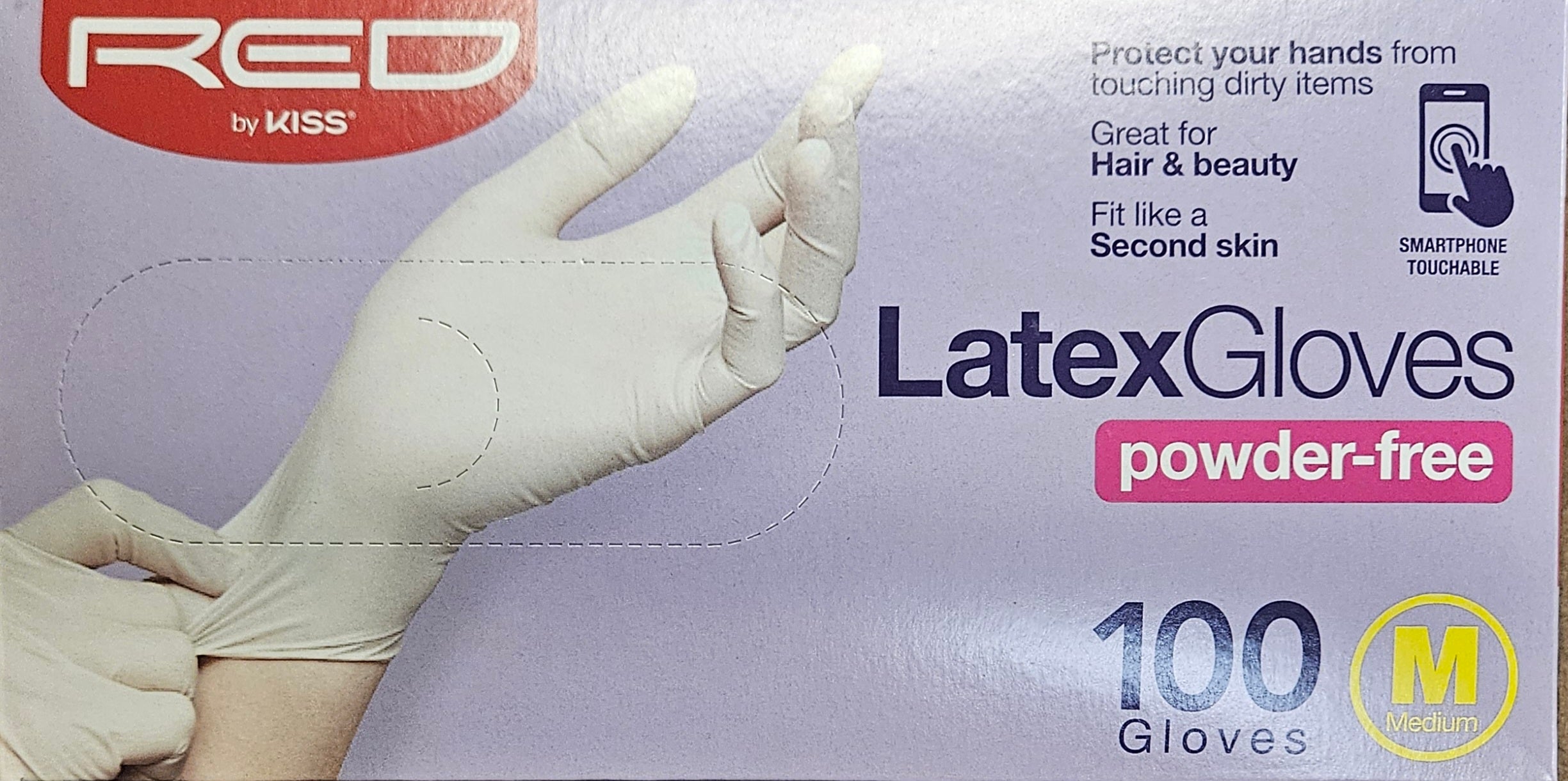 Red Powder-Free Latex Gloves Medium 100ct GLPF06
