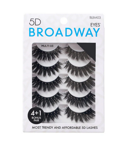 Broadway Eyes 5D Strip Lashes 5 Pair Multipack