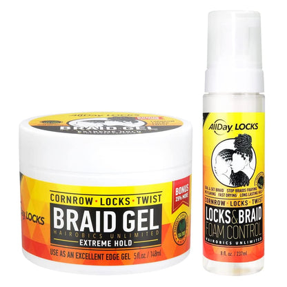 AllDay Locks Braid Gel 5oz and Mousse Set
