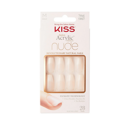 Kiss Salon Acrylic French Nude Press-On Nail Kit KAN