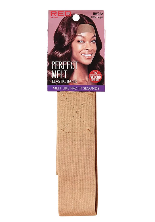 Red PM Elastic Wigband Wide Dark Beige 1 3/4