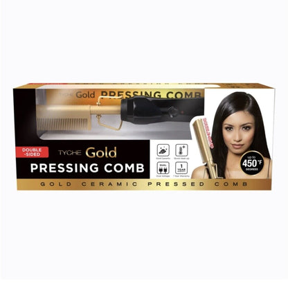 Tyche Gold Double Side Pressing Comb - HZPC03