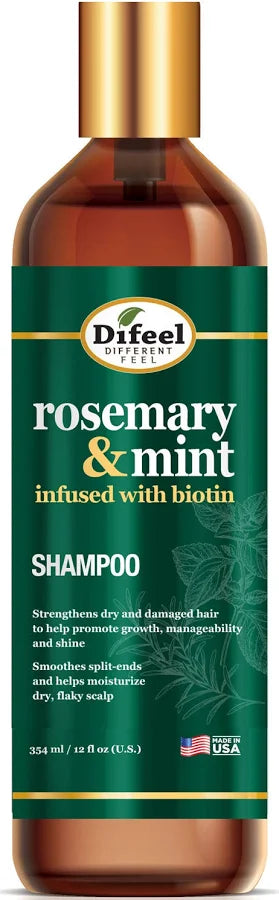 Difeel Rosemary & Mint Shampoo Infused with Biotin 12 oz