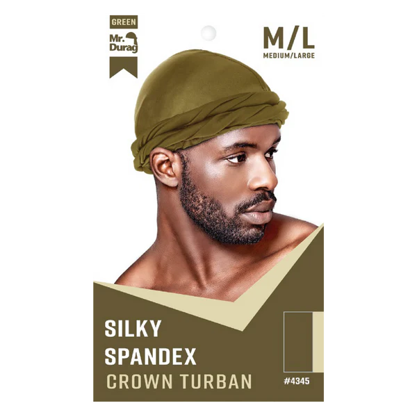 Mr. Durag #4345 Silky Spandex Crown Turban M/L Asst