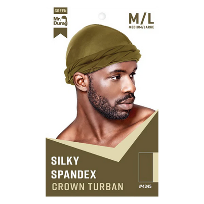 Mr. Durag #4345 Silky Spandex Crown Turban M/L Asst