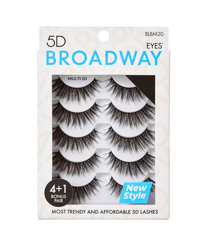 Broadway Eyes 5D Strip Lashes 5 Pair Multipack