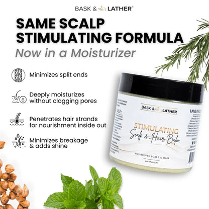 Bask & Lather Stimulating Scalp & Hair Balm 6oz