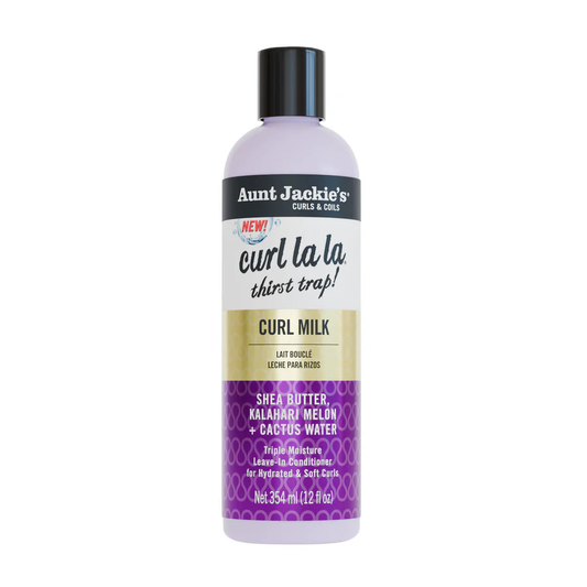 Aunt Jackie's Curls & Coils Curl La La Thirst Trap Curl Milk, Triple Moisture Leave-In Conditioning Cream 12 oz