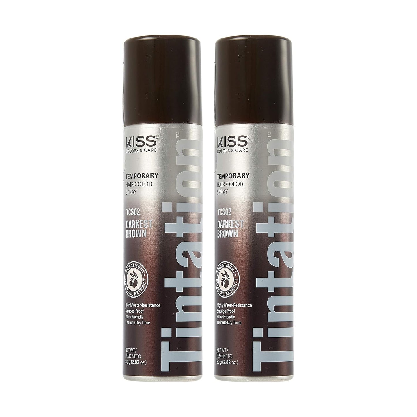 2 PACK TINTATION COLOR SPRAY TCS02 DARKEST BROWN