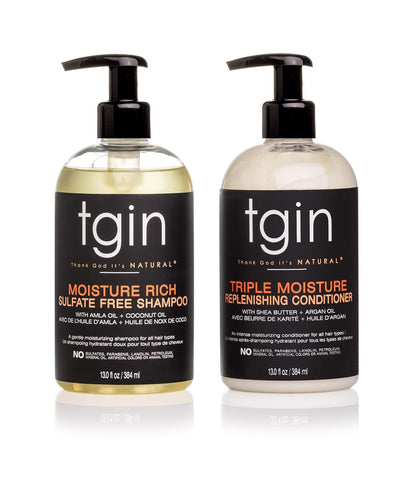 Tgin Moisturizing Shampoo & Conditioner Duo, (Rich Shampoo & Replenish Conditioner) 13 oz (Set)