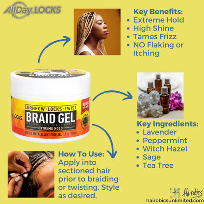 AllDay Locks Braid Gel 5oz and Mousse Set