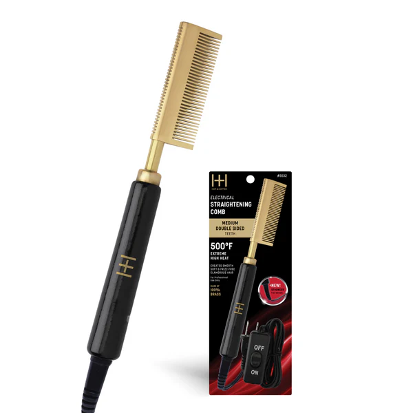Hot & Hotter Electrical Straightening Comb - Medium Double Sided Teeth #5532
