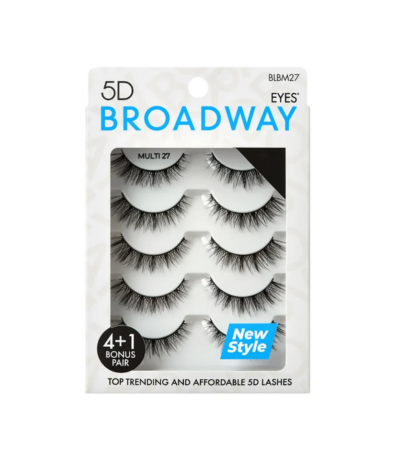 Broadway Eyes 5D Strip Lashes 5 Pair Multipack