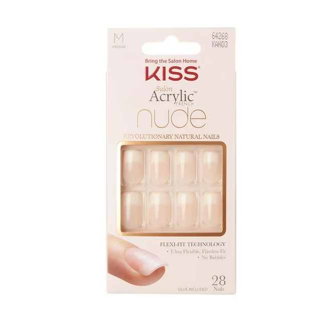 Kiss Salon Acrylic French Nude Press-On Nail Kit KAN