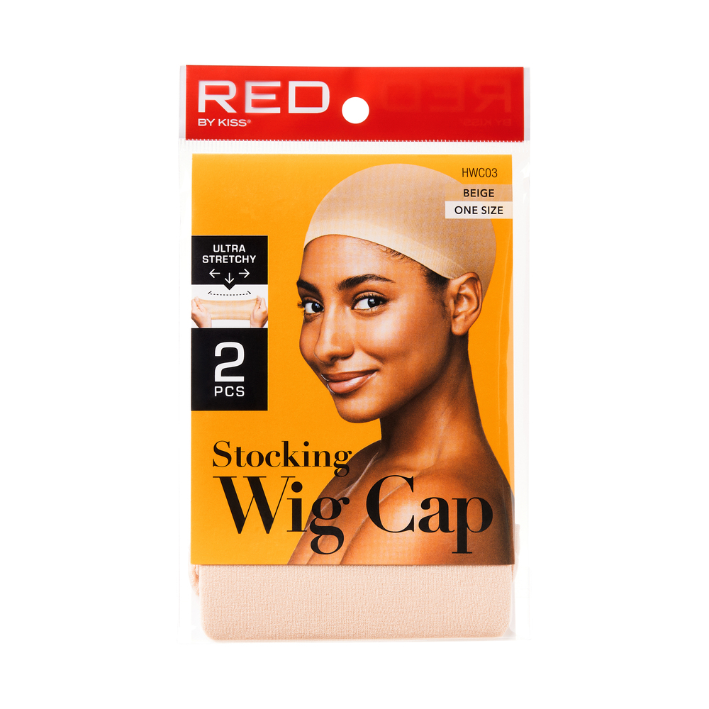 Red Wig Cap Beige 2 pcs HWC03