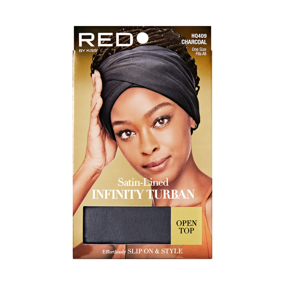 Red Satin Lined Infinity Turban Open Top