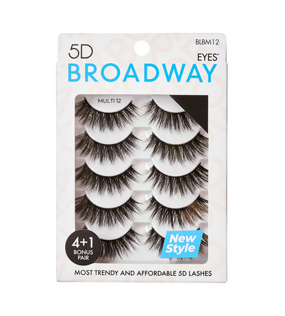 Broadway Eyes 5D Strip Lashes 5 Pair Multipack