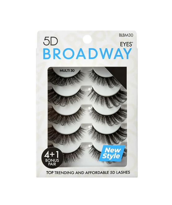 Broadway Eyes 5D Strip Lashes 5 Pair Multipack