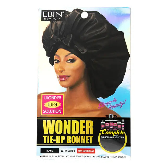 Wonder Tie Up Bonnet Extra Jumbo Black WWTB02