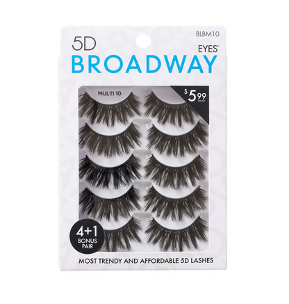 Broadway Eyes 5D Strip Lashes 5 Pair Multipack