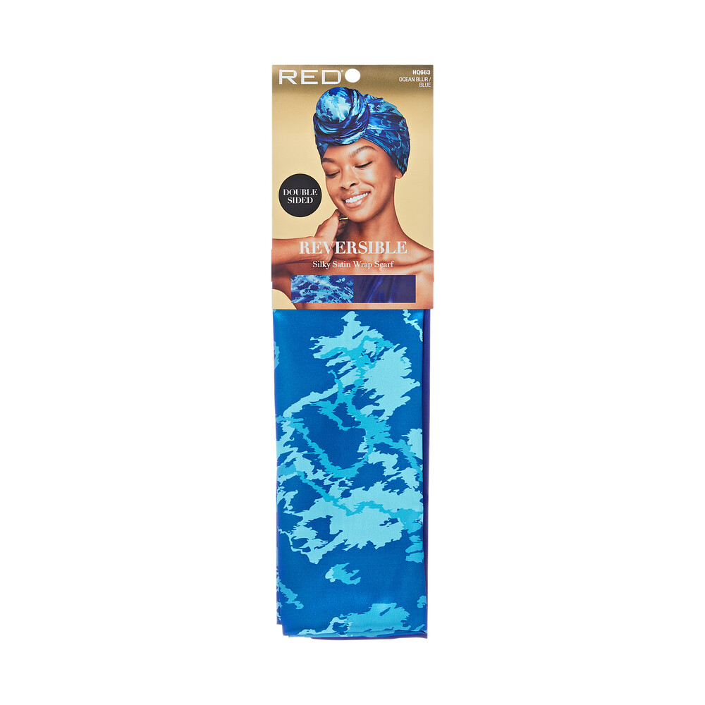 Red by Kiss Reversible Satin Wrap Scarf, 2-in-1 Silky Double-Sided Hair & Fashion Accessory