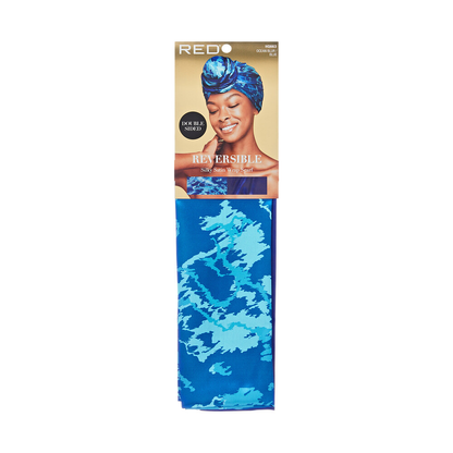 Red by Kiss Reversible Satin Wrap Scarf, 2-in-1 Silky Double-Sided Hair & Fashion Accessory