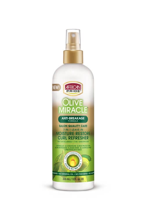 African Pride Olive Miracle Moisture Restore Curl Refresher 12 oz