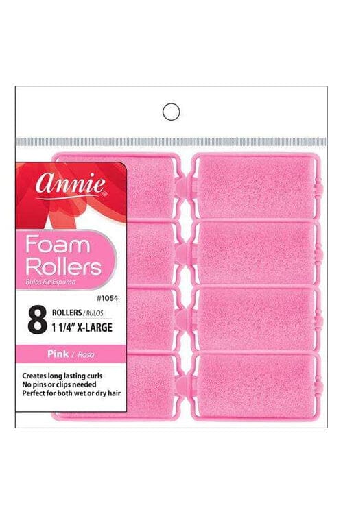 Annie #1054 Foam Roller Pink 1 1/4" X-Large 8 CT