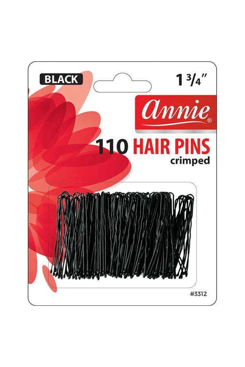Annie #3312 Black 1 3/4″ Crimped Hair Pins 110CT