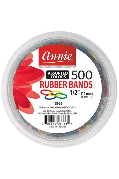 Annie #3163 Rubber Band Assorted Colors 500 ct