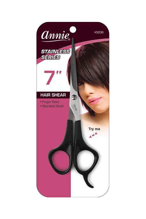 Annie 7" Stainless Series Hair Sheers Black #5006