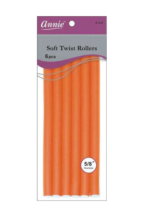 Annie #1208 Soft Twist Rollers 5/8" Orange 6 pcs