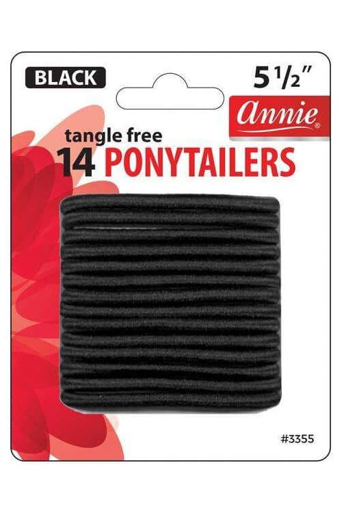 Annie #3355 Tangle Free Black Ponytailers 5 1/2