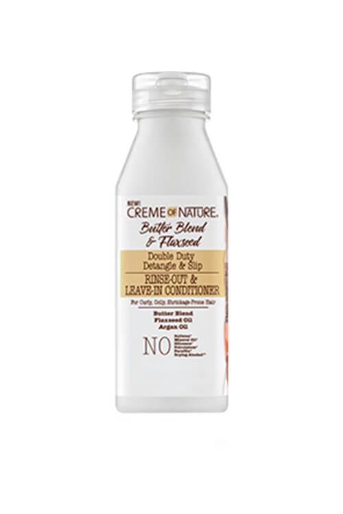 Creme of Nature Butter Blend and Flaxseed Double Duty Rinse-Out Leave-In Conditioner 12 oz
