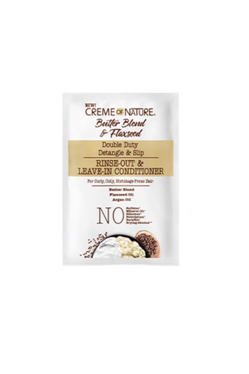 Creme of Nature Butter Blend and Flaxseed Rinse-Out and Leave-In Conditioner Packet 1.7 oz