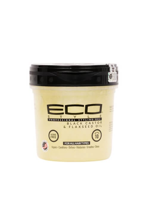 Ecoco Eco Style Black Castor and Flaxseed Oil Professional Styling Gel 8 oz