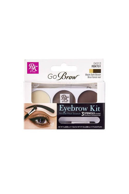 Ruby Kisses Go Brow Eyebrow Kit Black Dark Brown