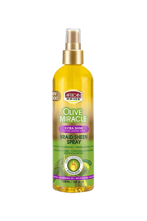 African Pride Olive Miracle Braid Sheen Spray Extra Shine 12 oz