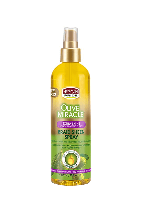 African Pride Olive Miracle Braid Sheen Spray 12 oz
